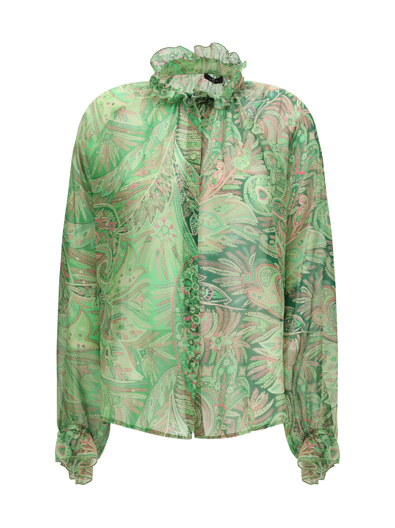 etro paisley ruffled shirt