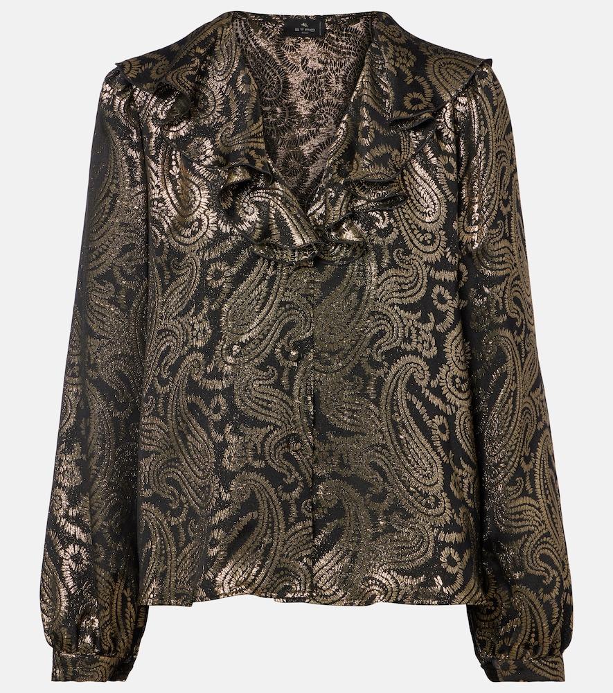 etro paisley ruffled silk