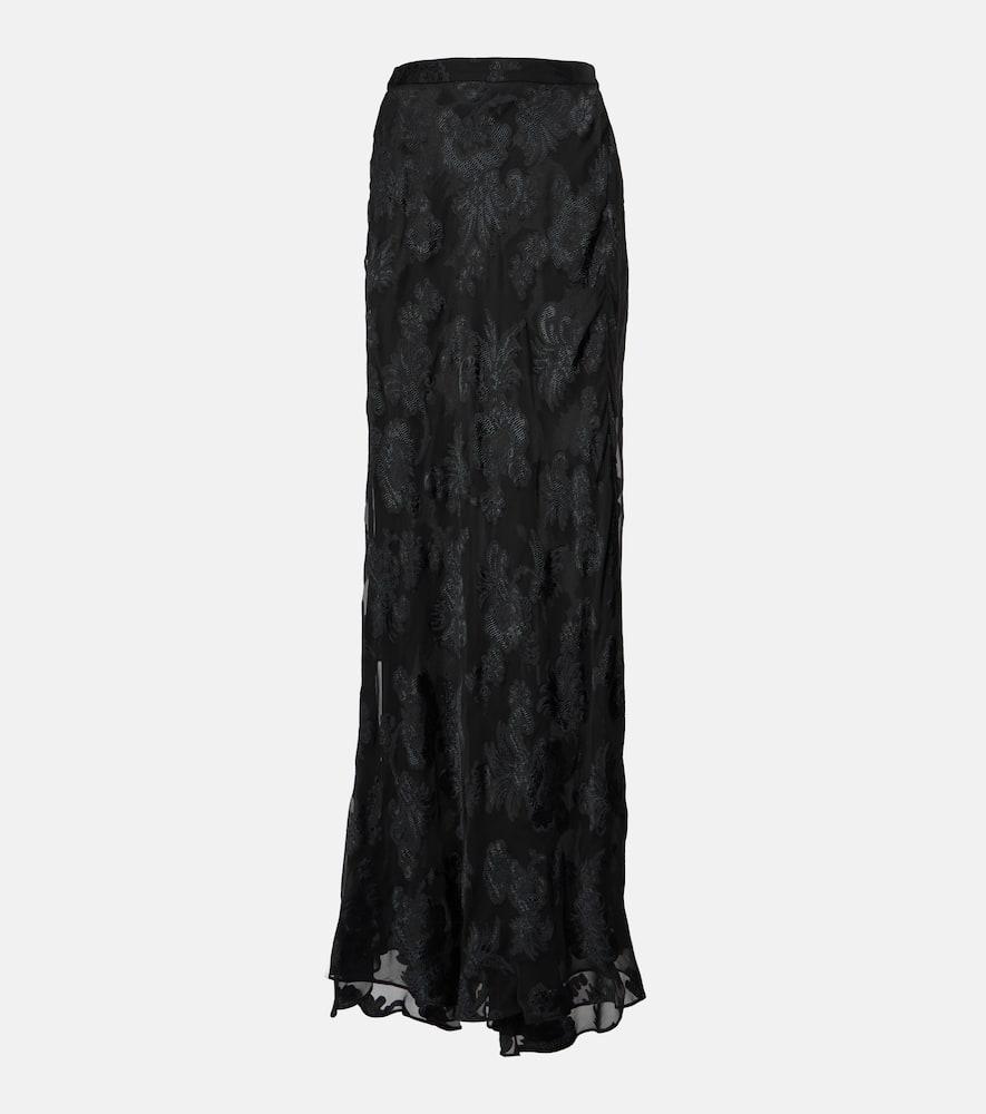 etro paisley satin maxi skirt