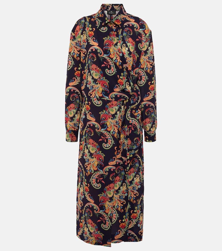 etro paisley shirt dress