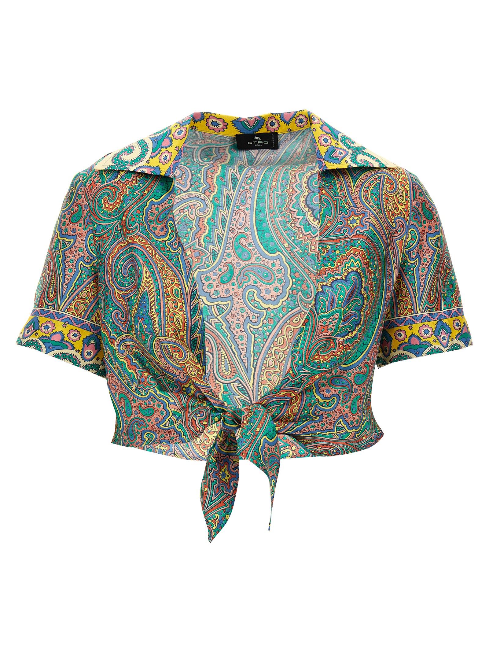 etro paisley shirt multicolor silk beachwear - women