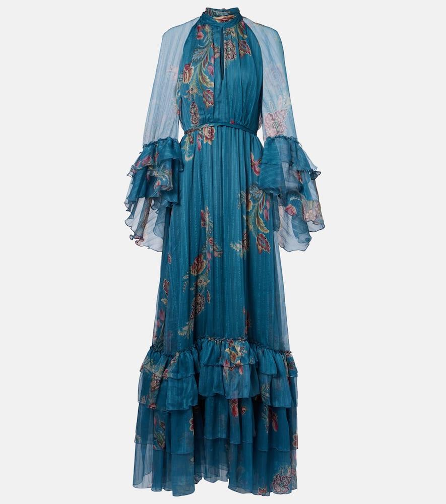 etro paisley silk chiffon gown