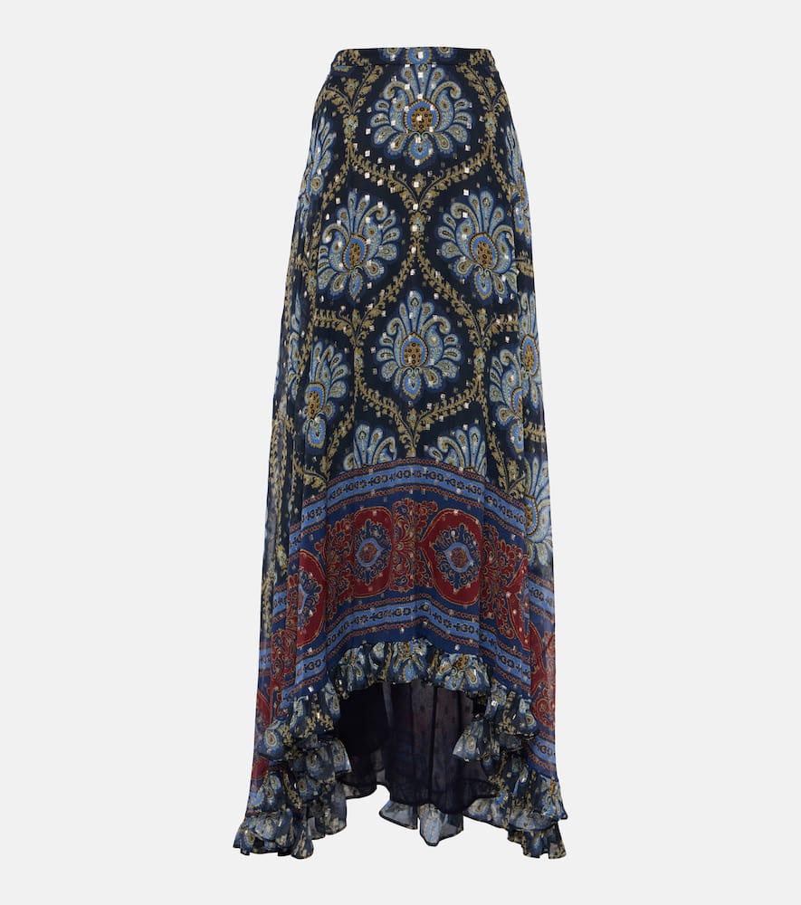 etro paisley silk jacquard maxi skirt