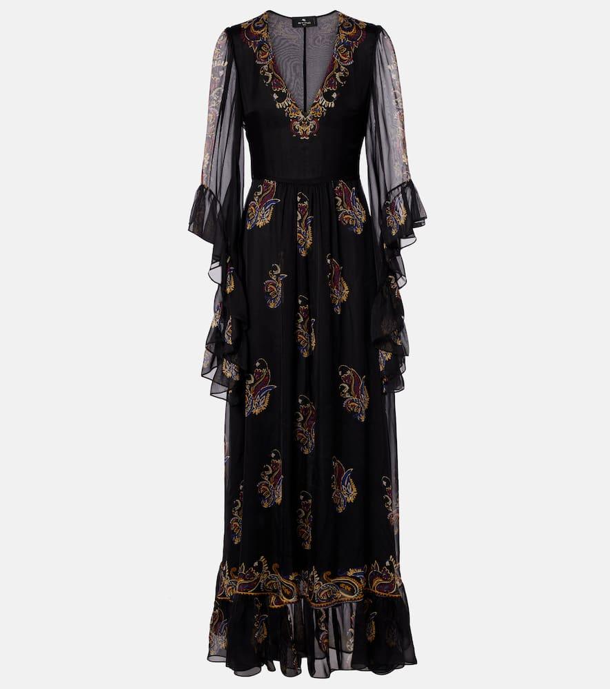 etro paisley silk maxi dress