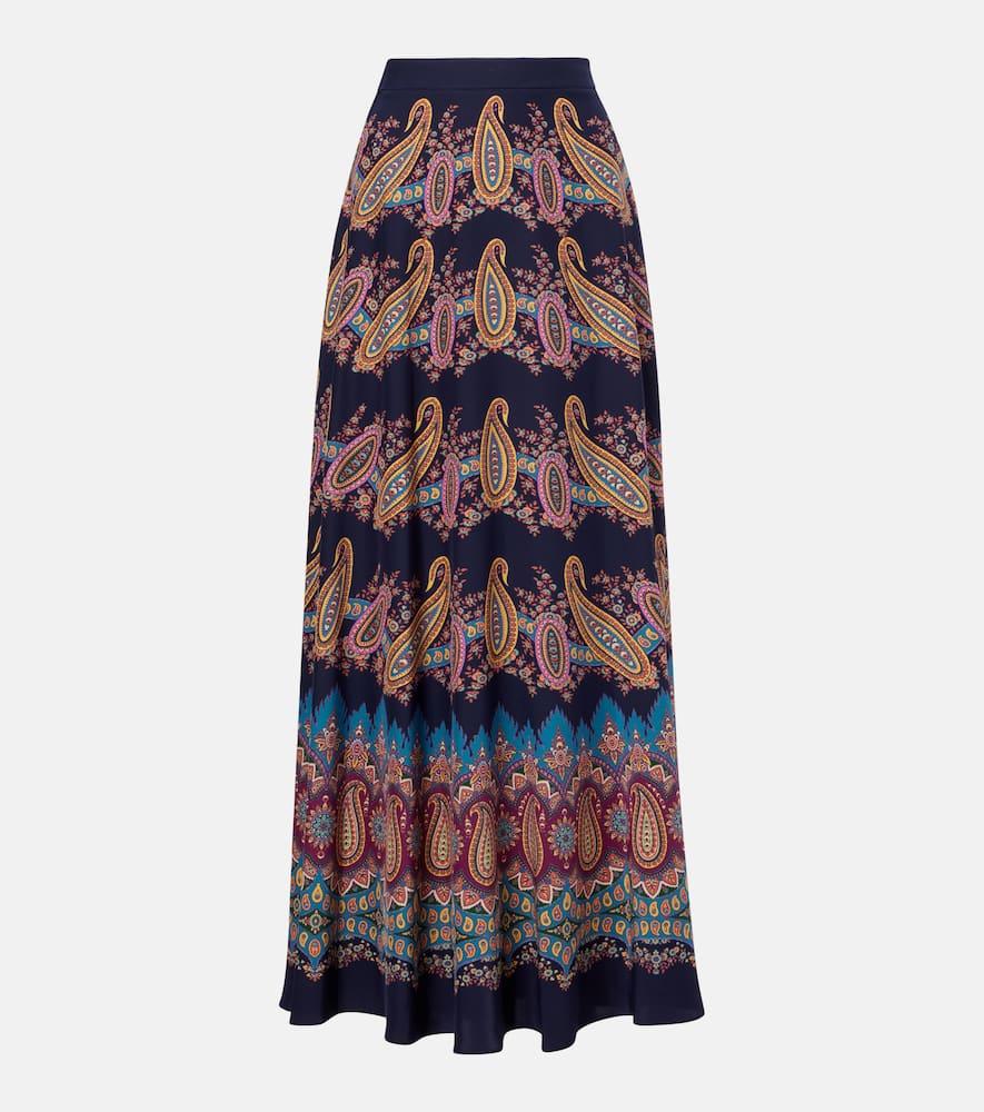 etro paisley silk maxi skirt