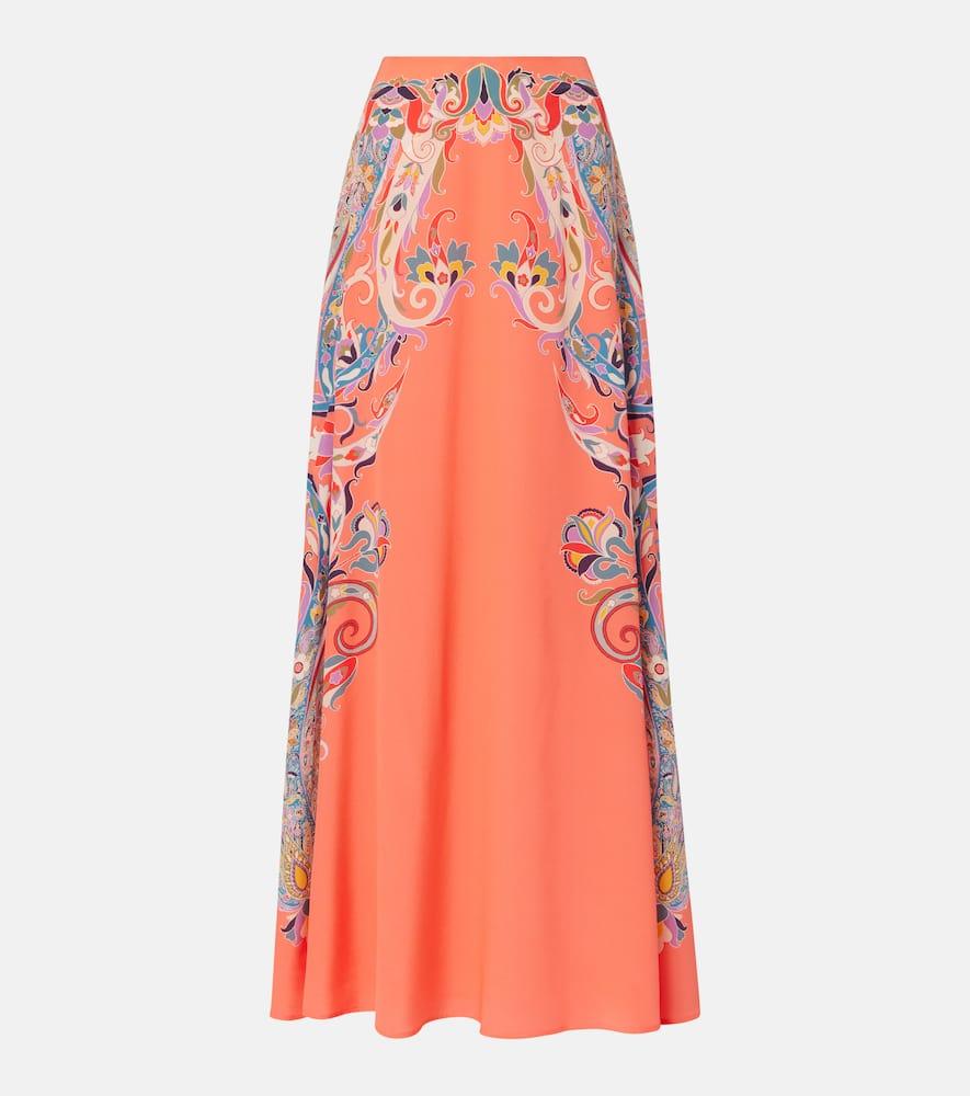 etro paisley silk maxi skirt