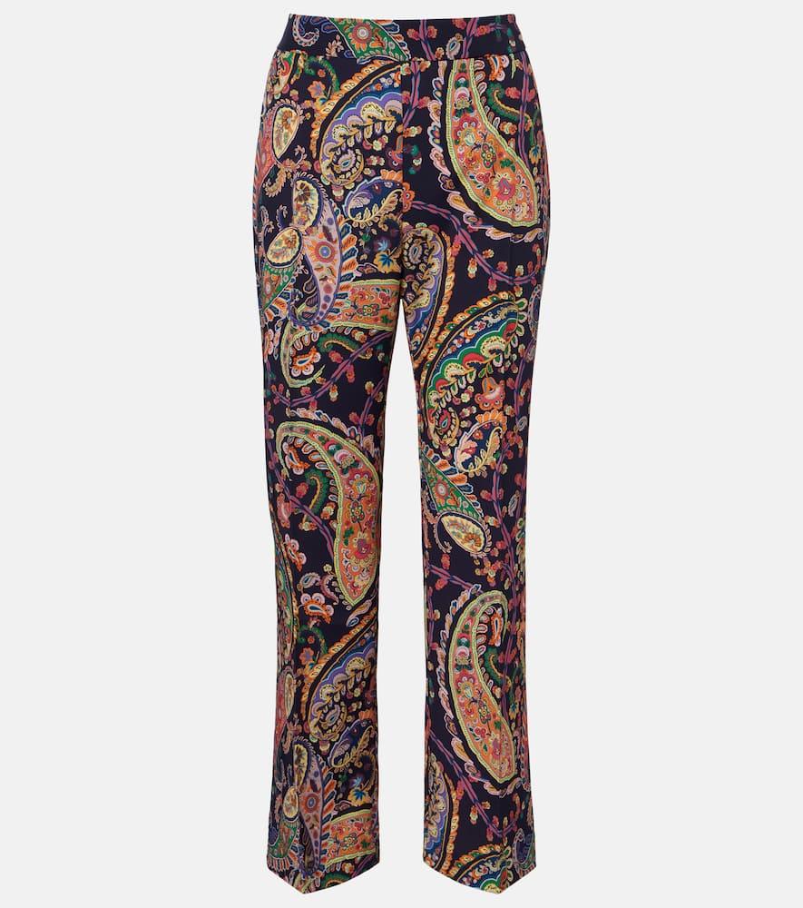 etro paisley straight pants