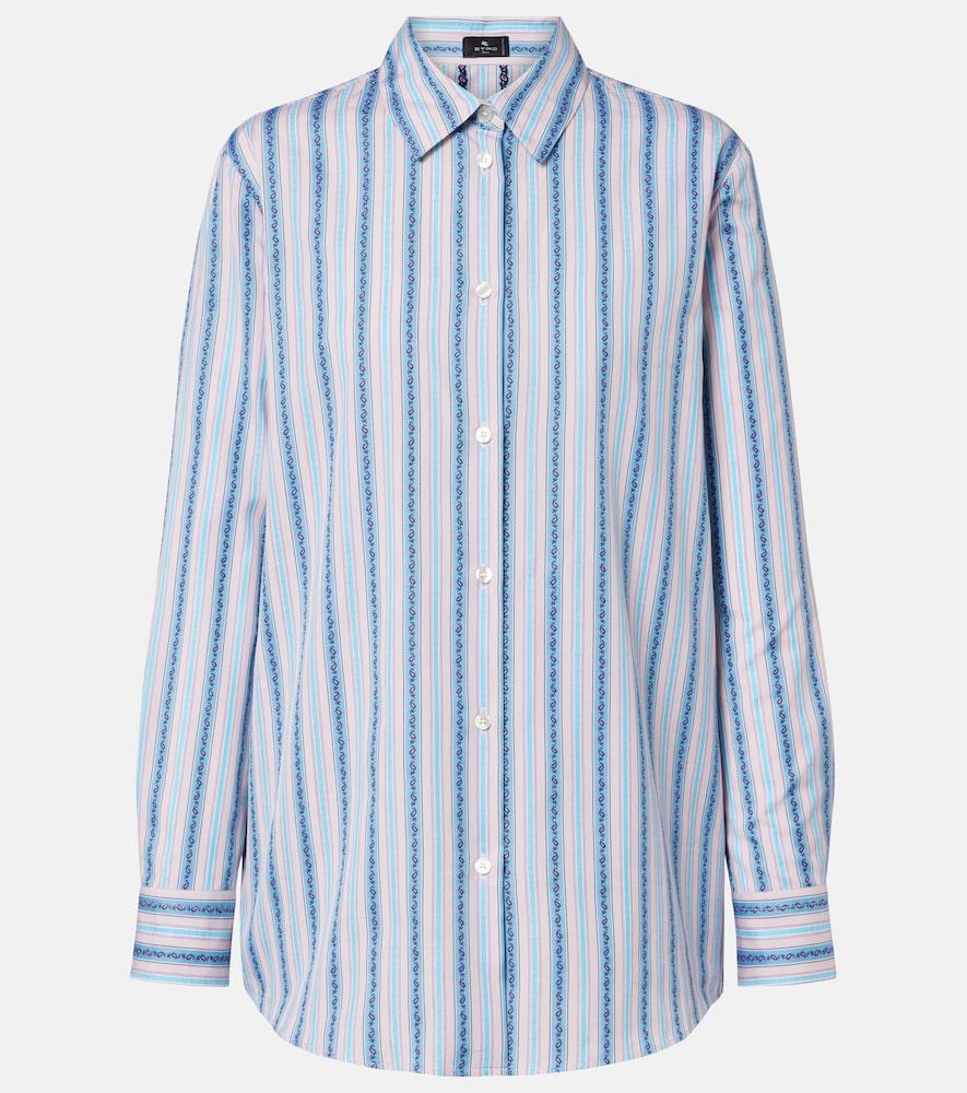 etro paisley striped cotton shirt