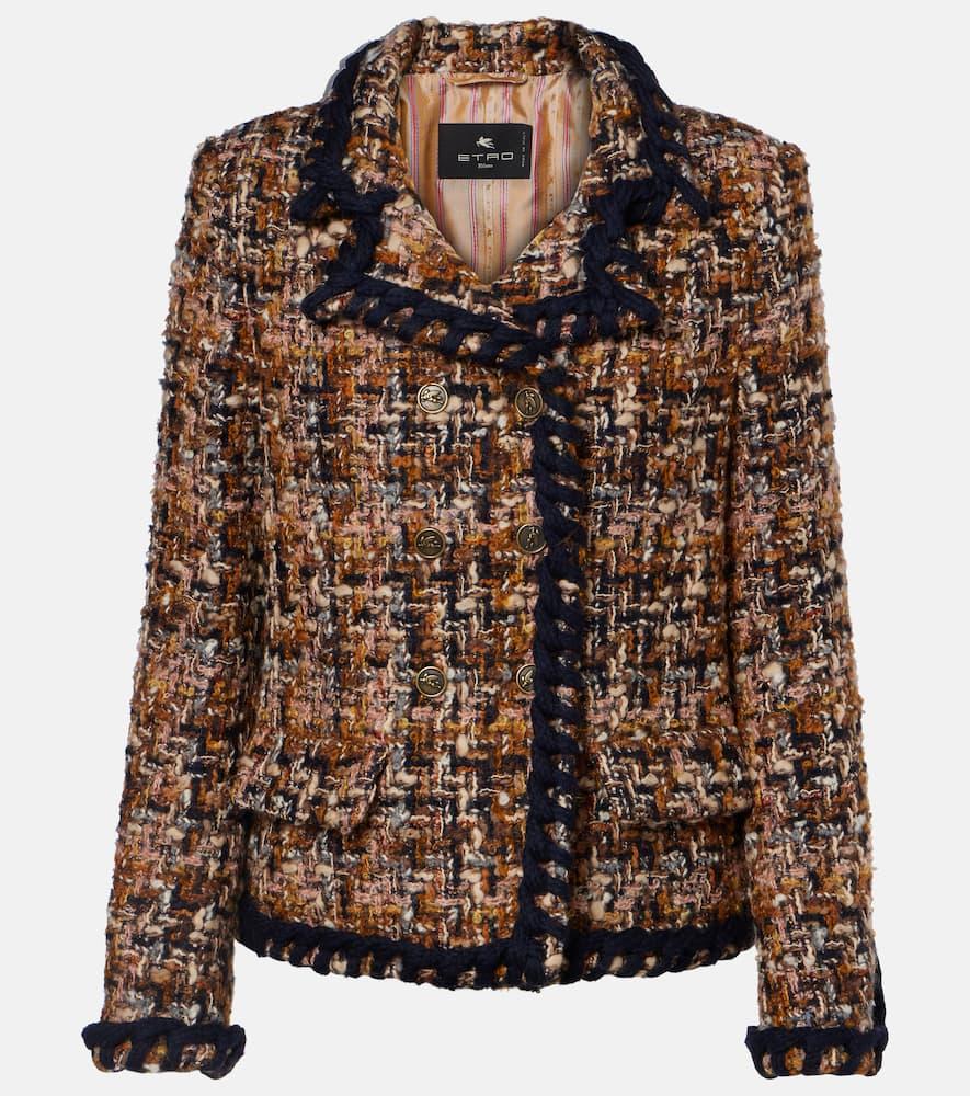 etro paisley tweed blazer