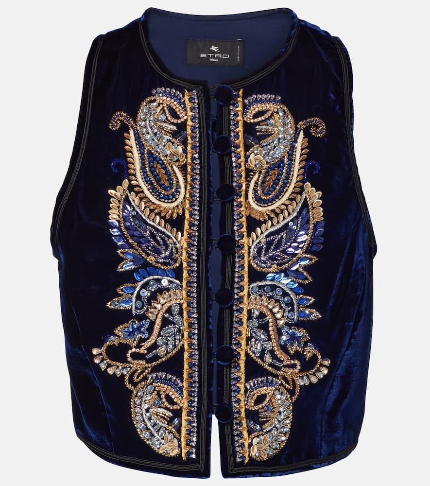 etro paisley velvet vest