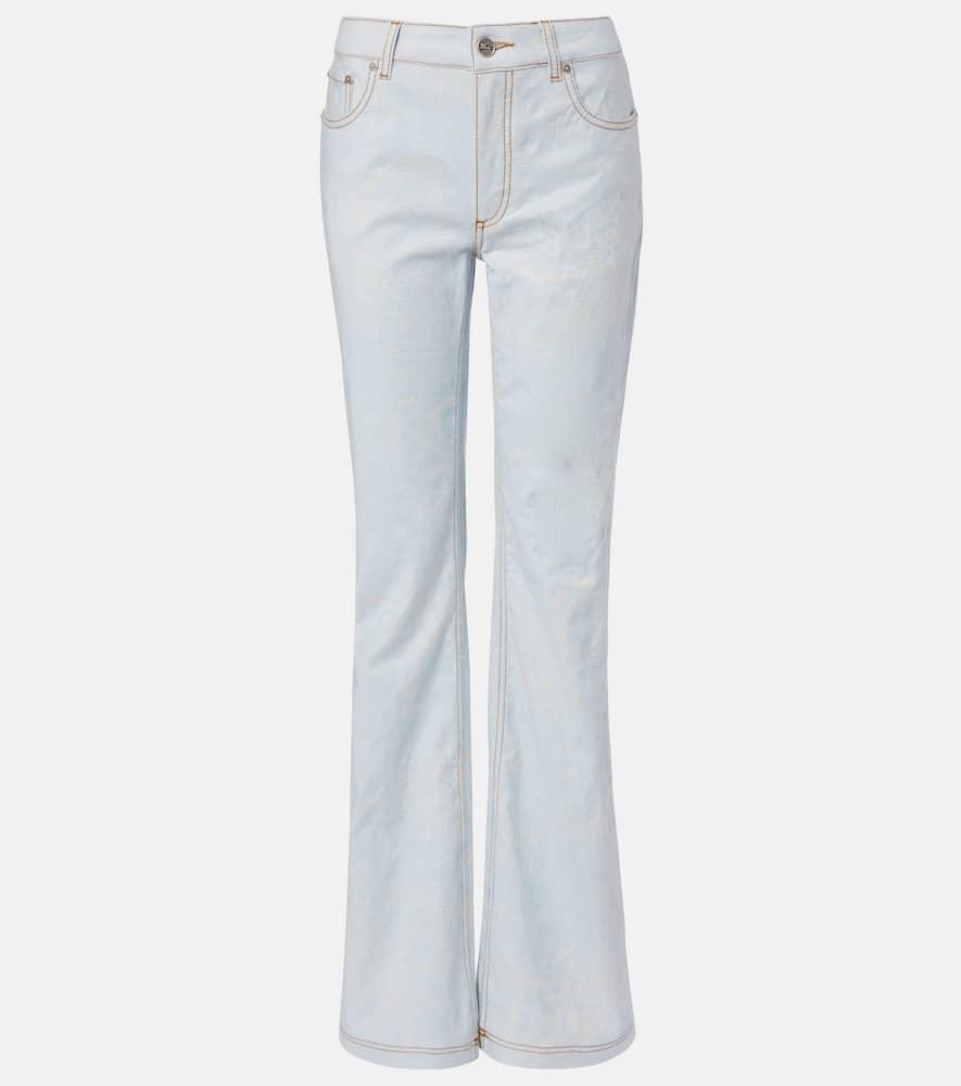 etro pegaso embroidered flared jeans