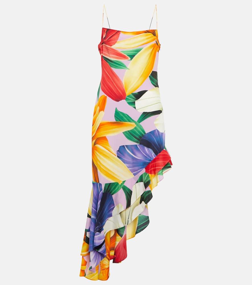 etro printed asymmetrical midi dress