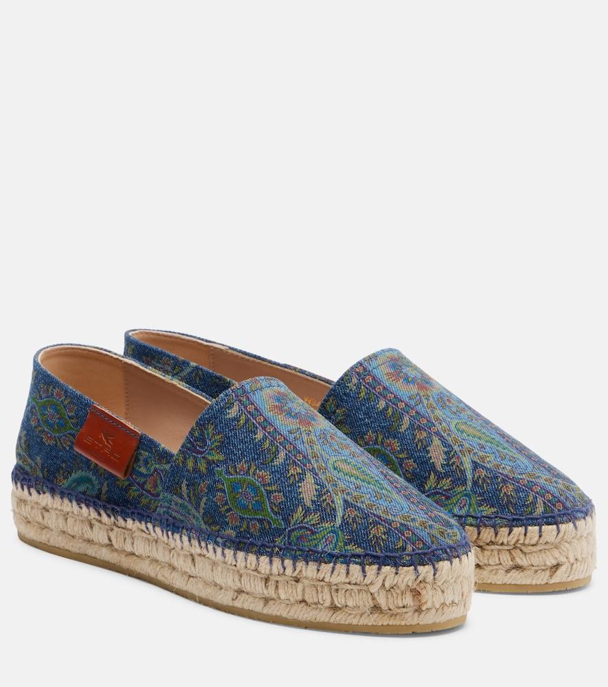 etro printed canvas espadrilles