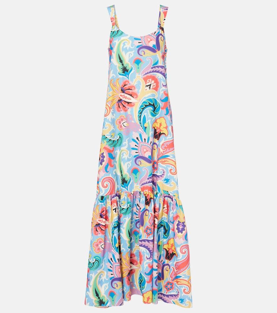 etro printed cotton and silk maxi dress