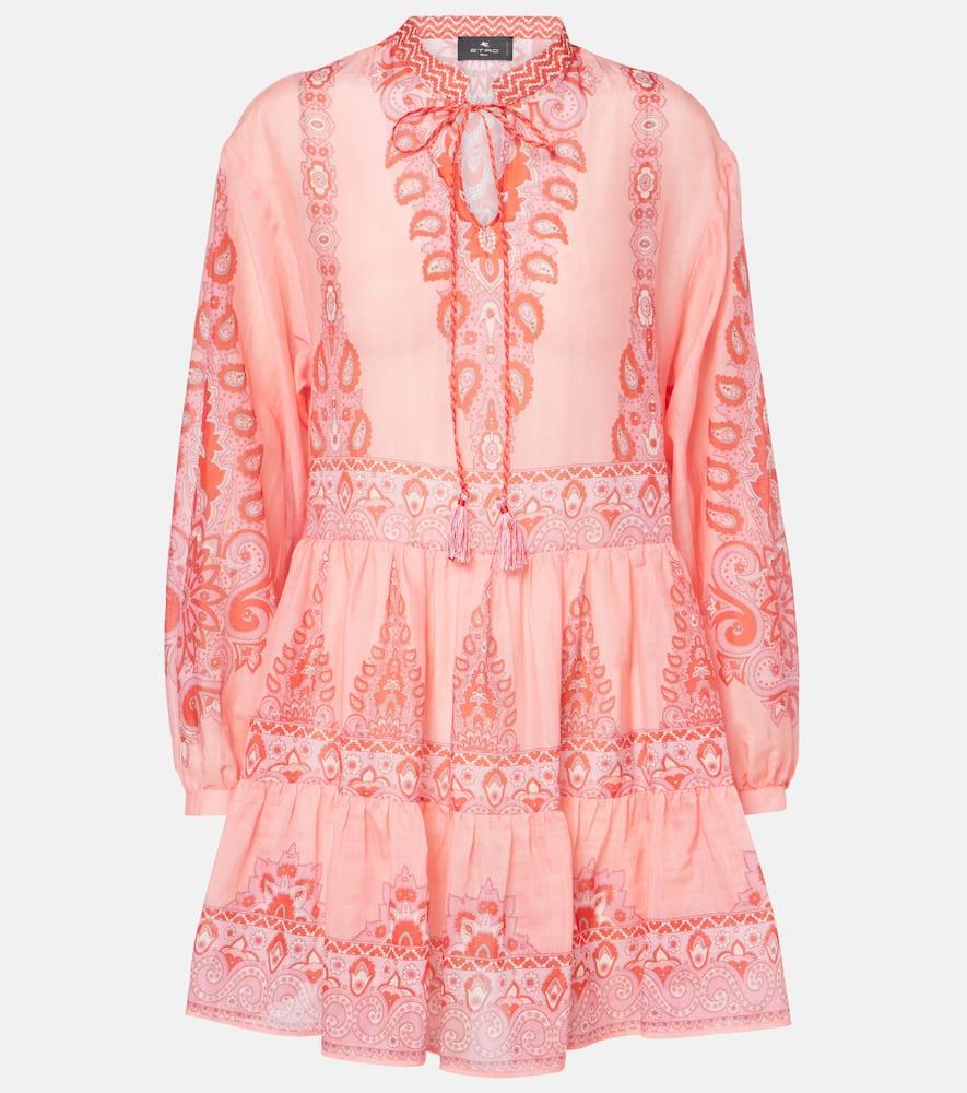 etro printed cotton and silk minidress