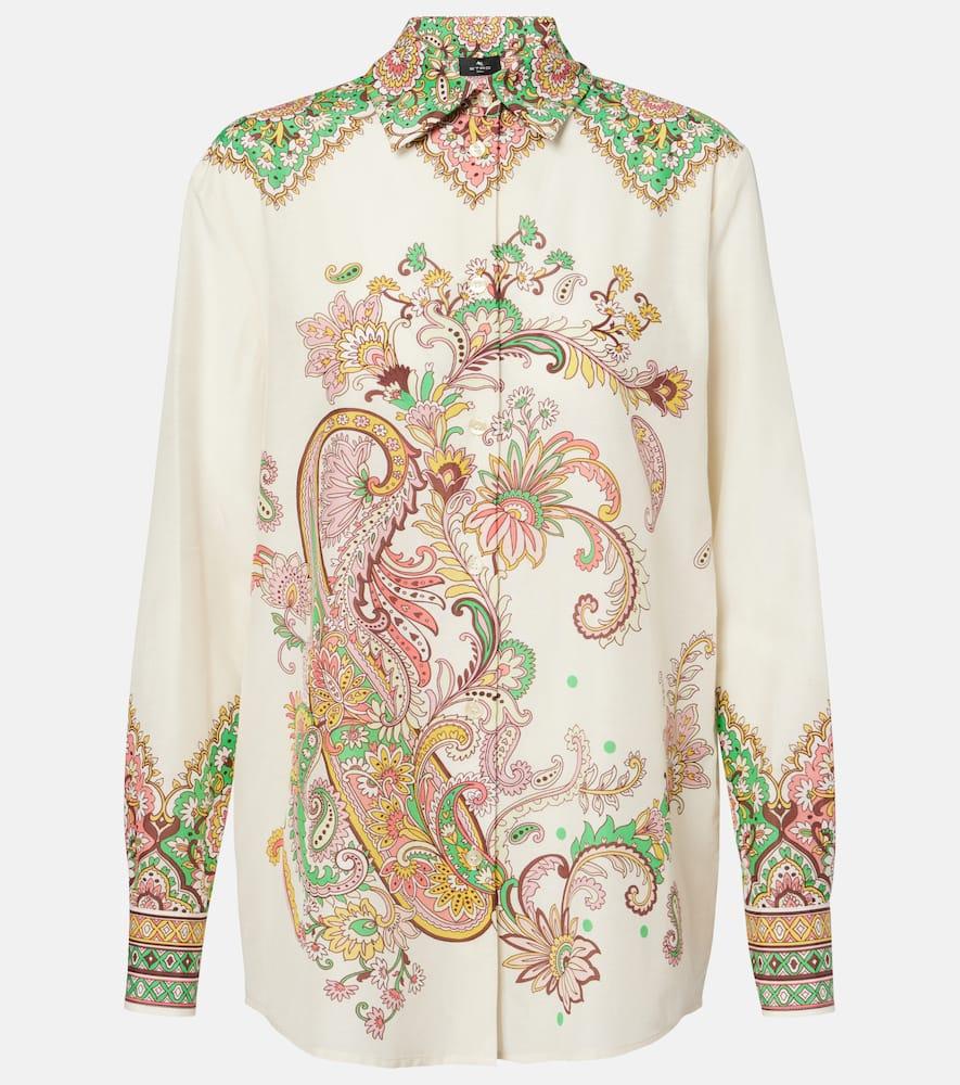 etro printed cotton and silk shirt