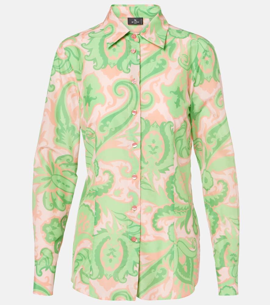 etro printed cotton and silk shirt