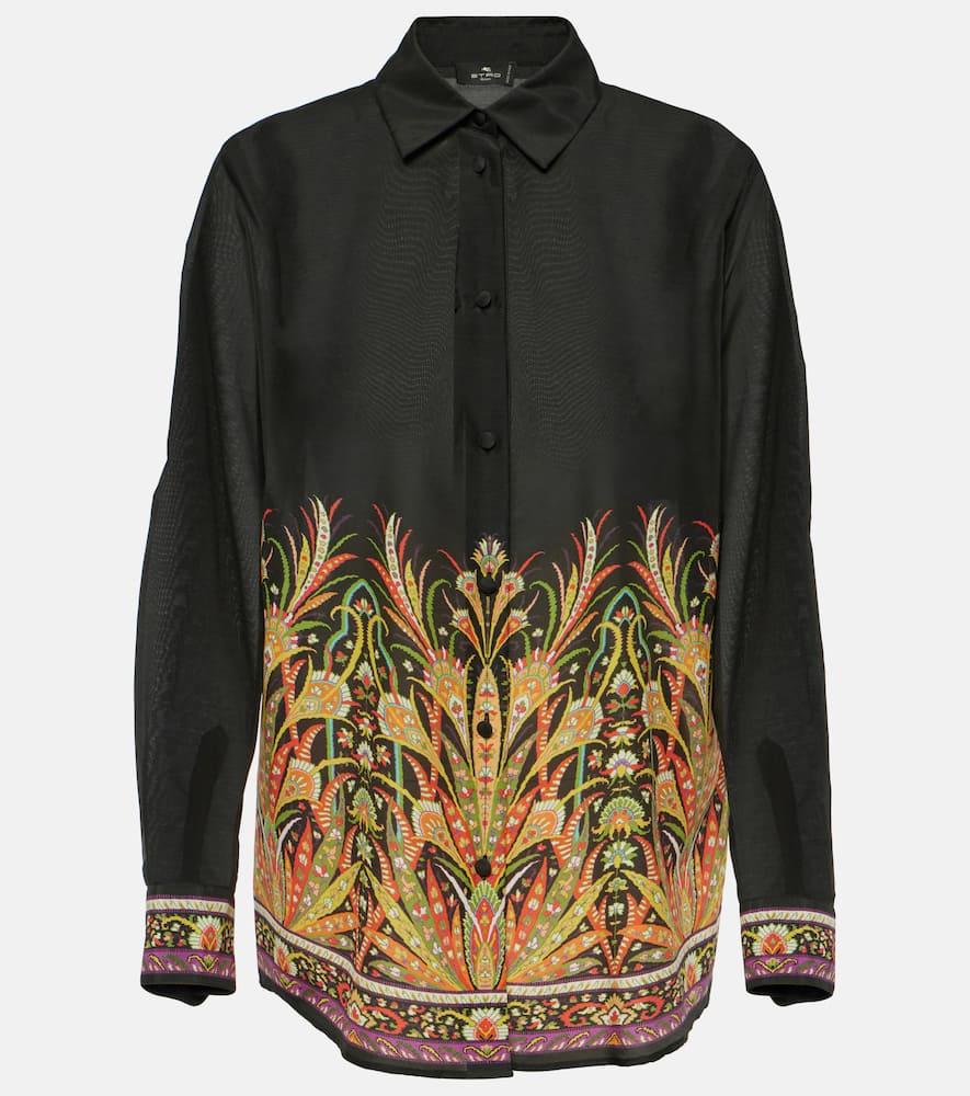 etro printed cotton and silk shirt