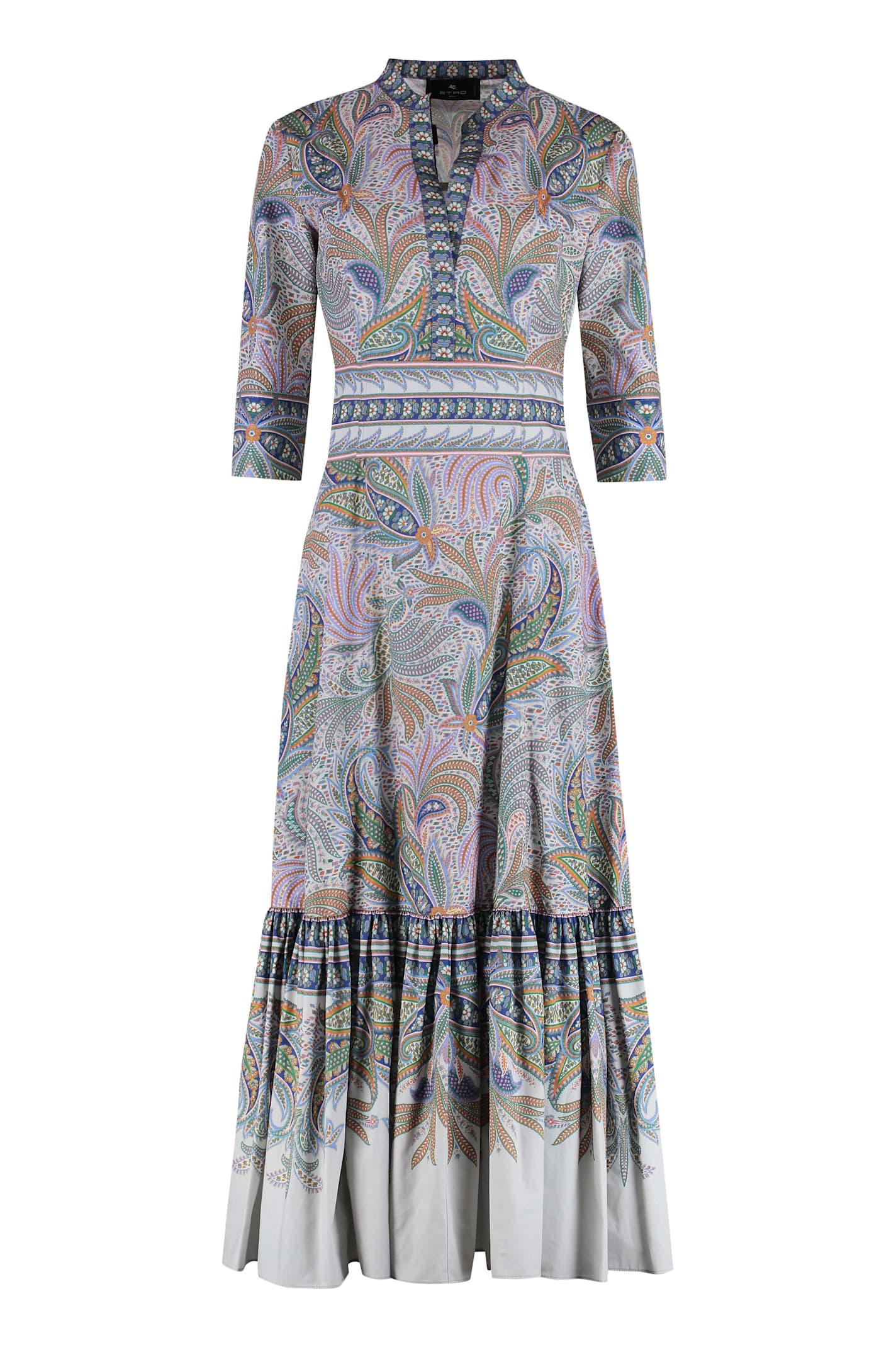 etro printed cotton dress