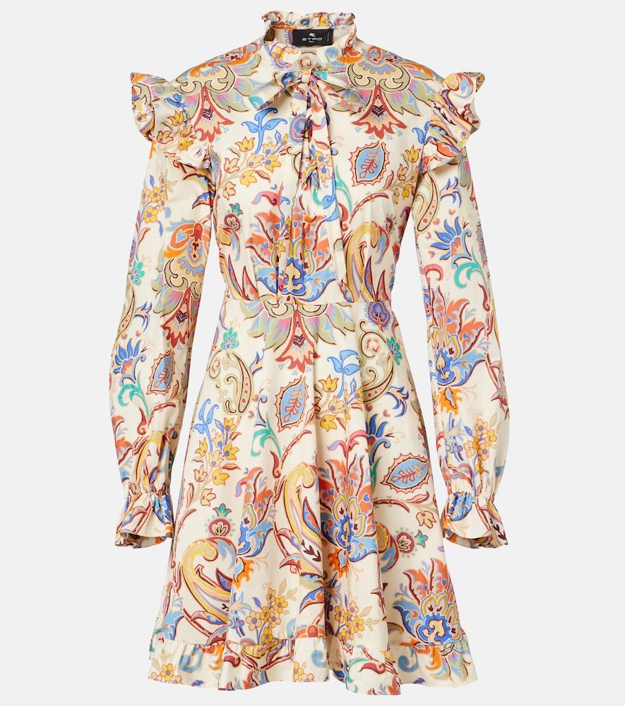 etro printed cotton minidress