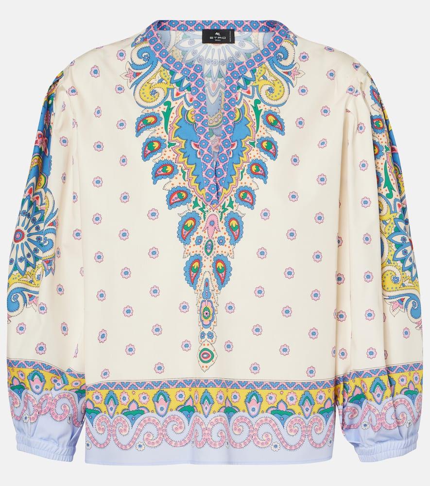 etro printed cotton top