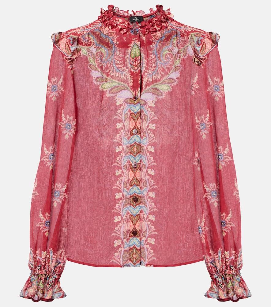 etro printed crepon blouse