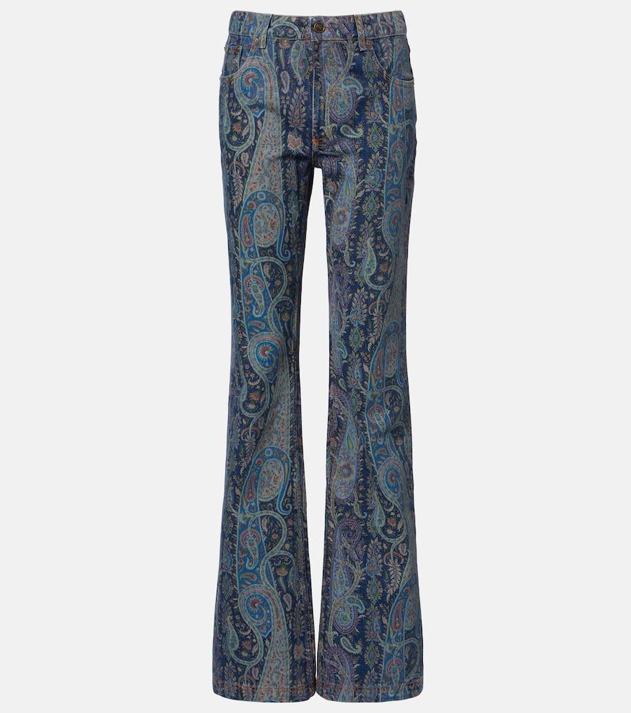etro printed flared jeans