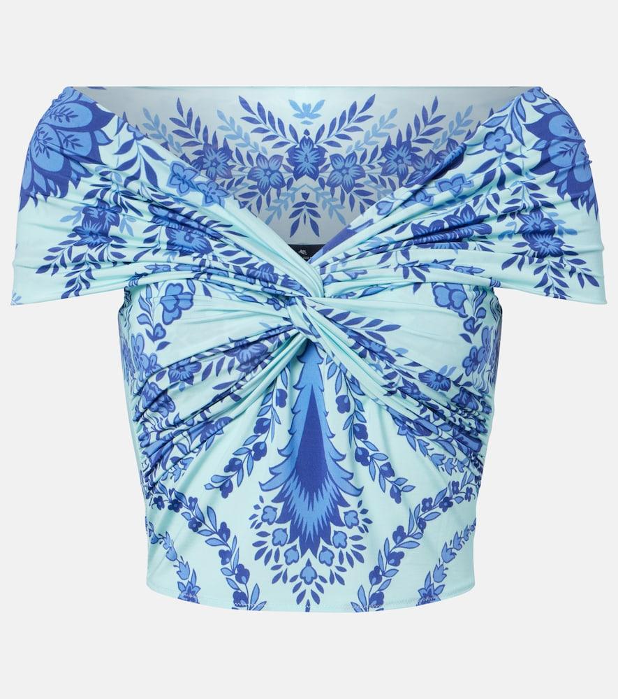 etro printed jersey crop top