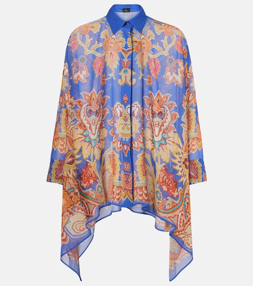 etro printed poncho
