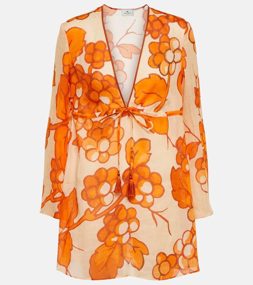 etro printed ramie tunic