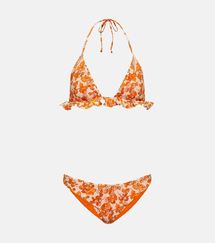 etro printed ruched bikini