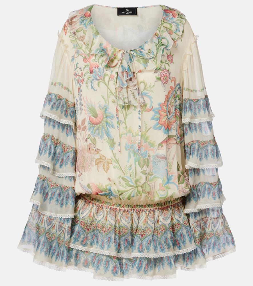 etro printed ruffled lace
