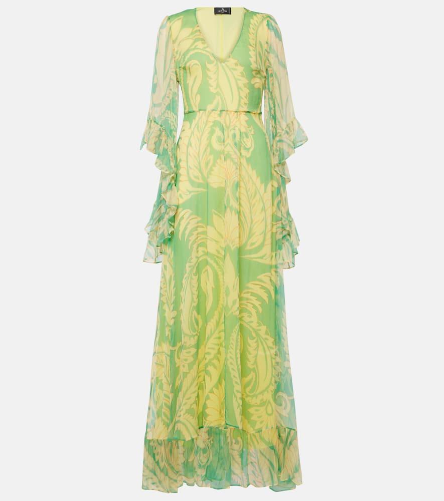 etro printed ruffled silk maxi dress