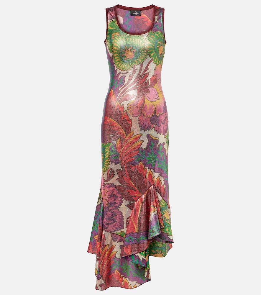 etro printed satin maxi dress