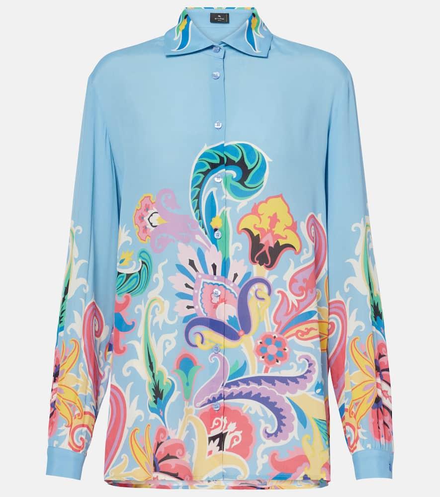 etro printed satin shirt