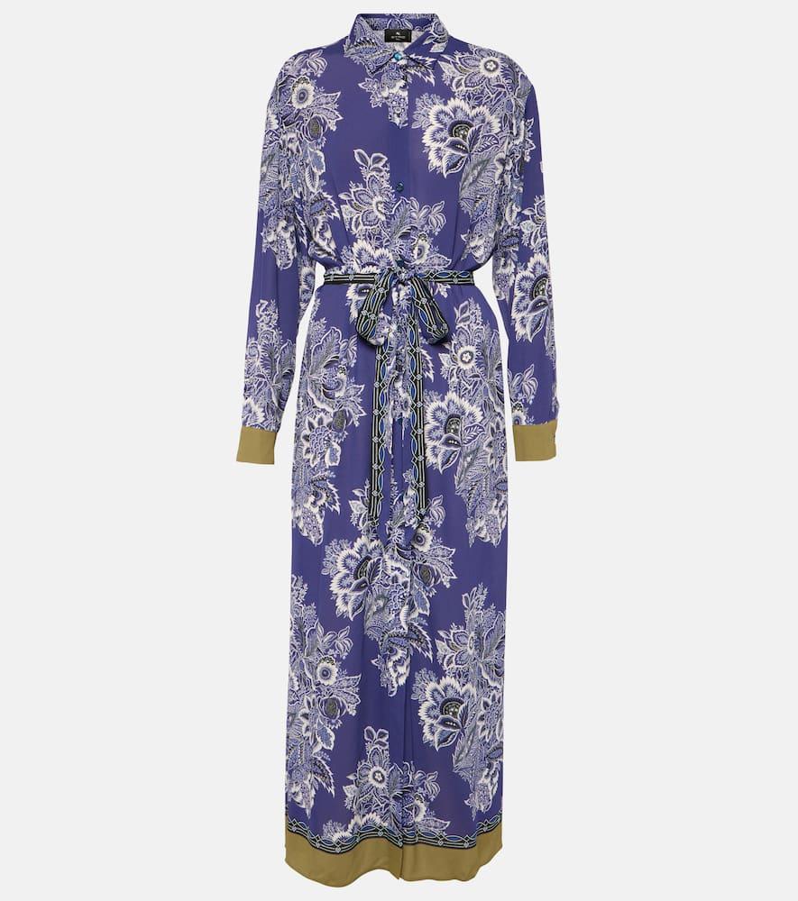 etro printed shirt midi dress