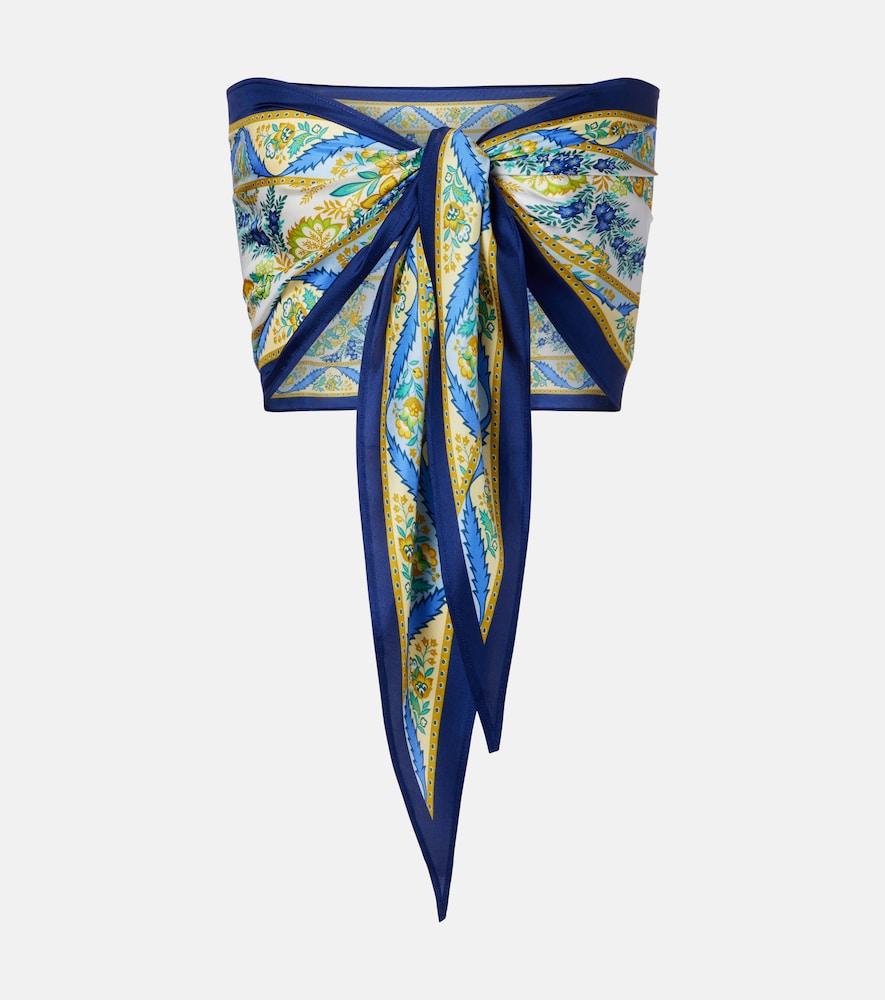 etro printed silk bandeau top