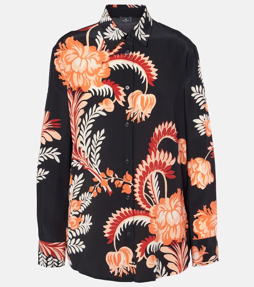 etro printed silk crêpe de chine blouse