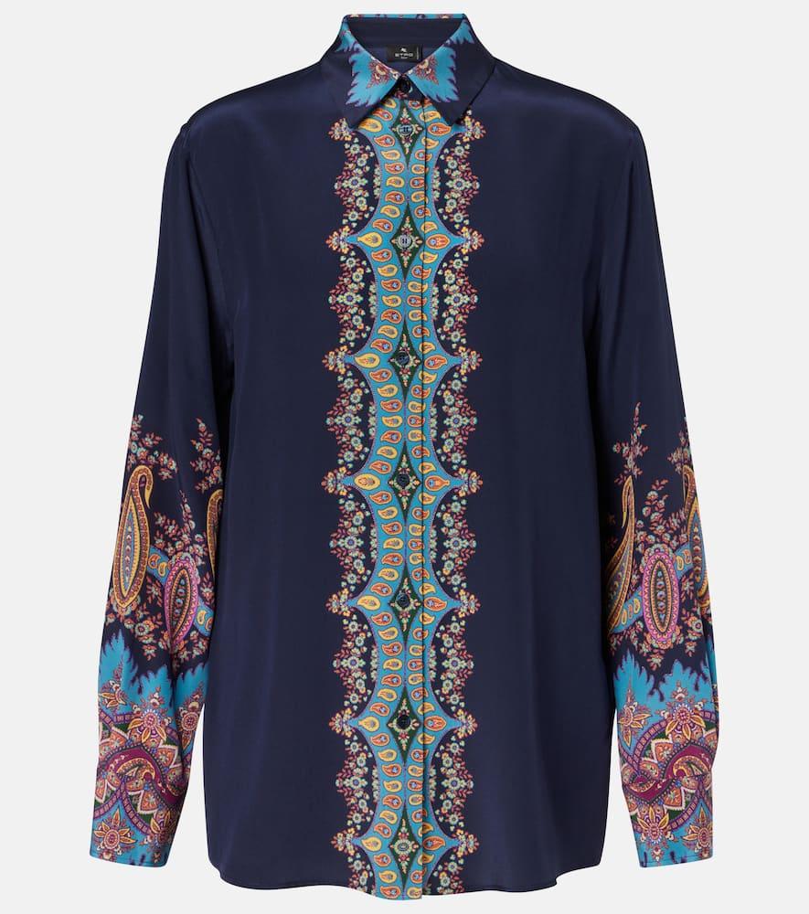 etro printed silk crêpe de chine shirt