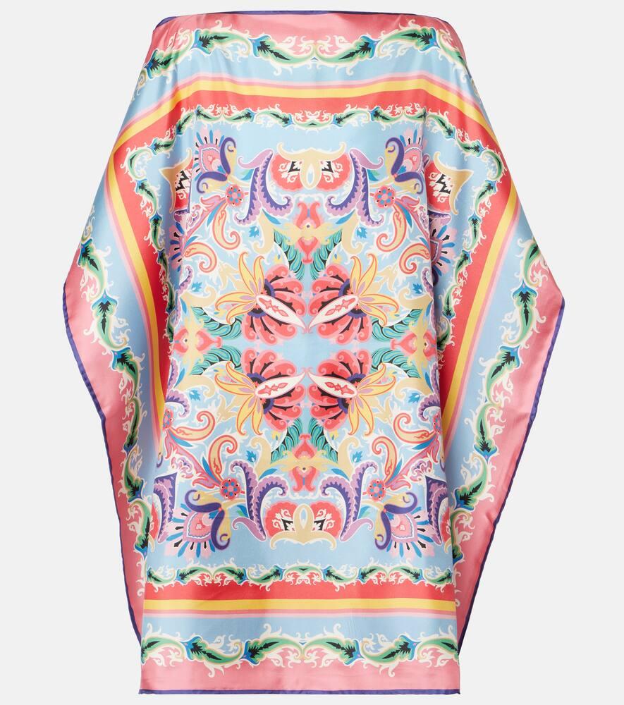 etro printed silk foulard top