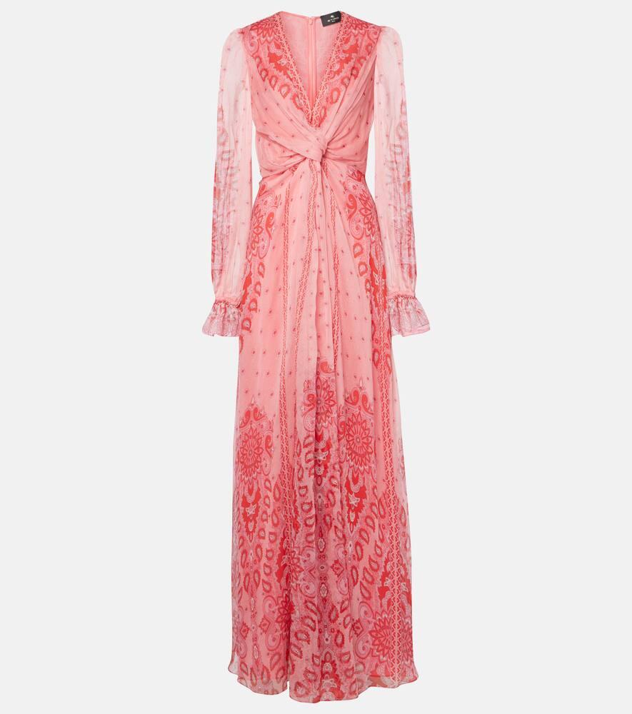 etro printed silk gown