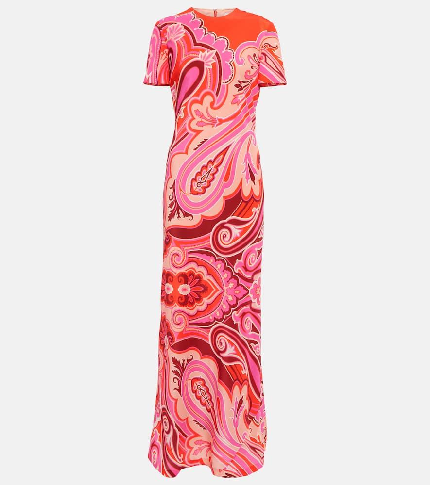 etro printed silk gown