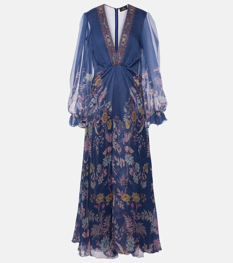 etro printed silk gown