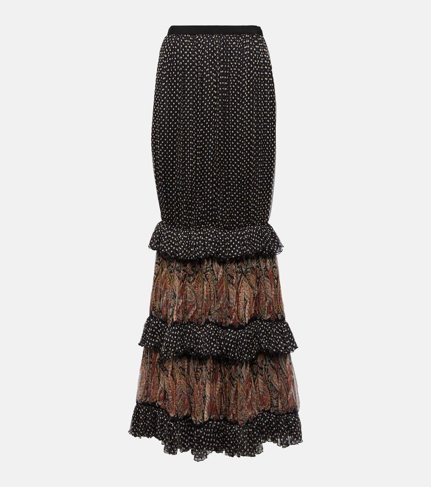 etro printed silk maxi skirt