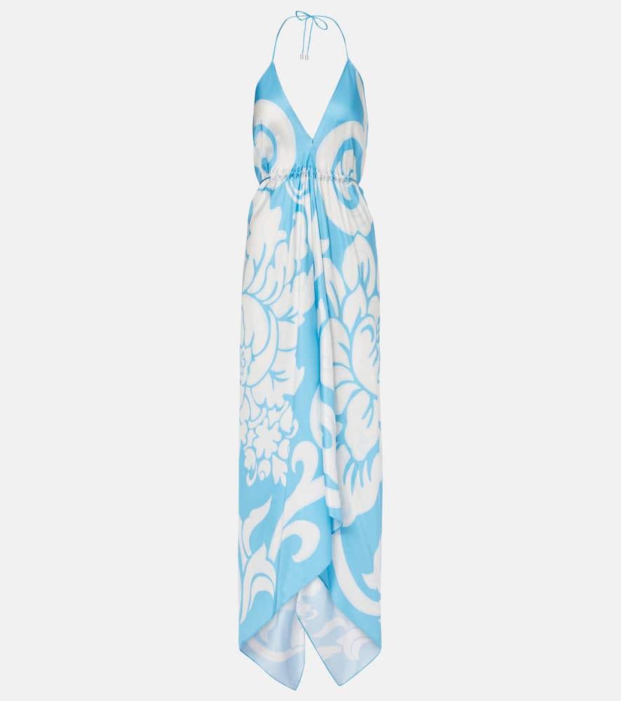 etro printed silk midi dress