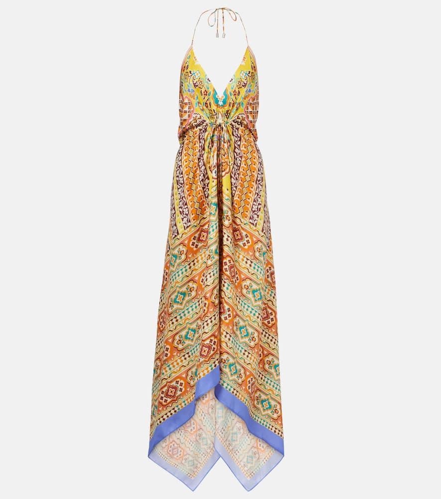 etro printed silk midi dress