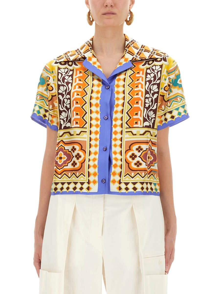 etro printed silk shirt
