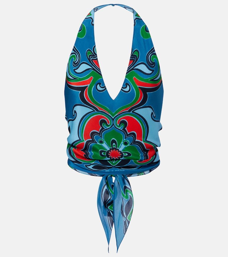 etro printed silk top