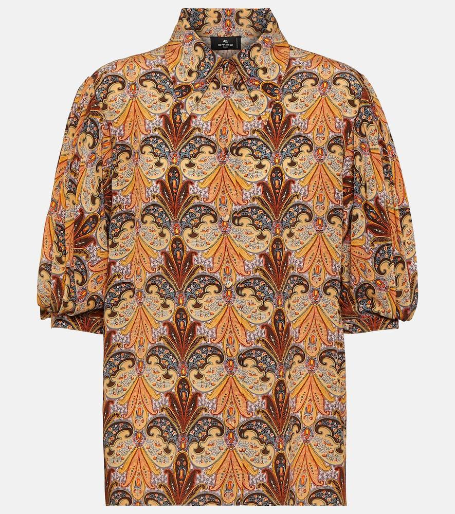 etro printed silk top