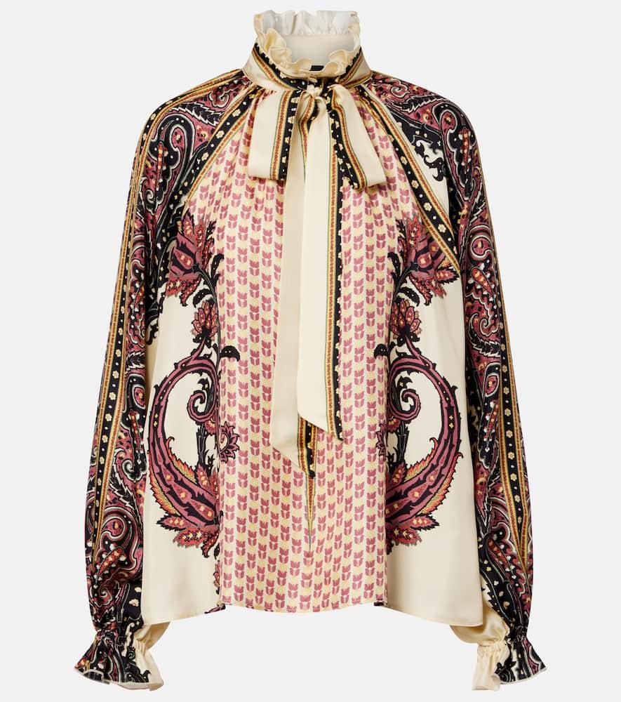 etro printed silk twill blouse